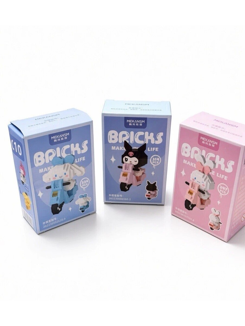 MEKANSM Mini Building Blocks Cute Character Figure Brick Toy Set 3 Pack 1005 Pcs